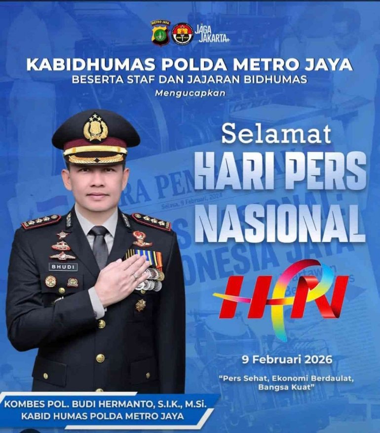 Kabidhumas Polda Metro Jaya Ucapkan Selamat Hari Pers Nasional 2026, Tegaskan Peran Pers yang Sehat bagi Kedaulatan Bangsa